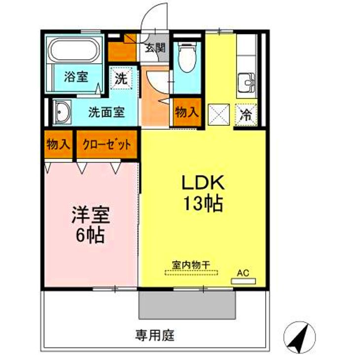 徳島県板野郡松茂町笹木野字八北開拓(アパート)の賃貸物件の間取り
