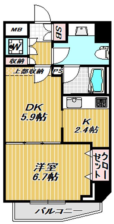 東京都品川区西五反田6(マンション)の賃貸物件の間取り