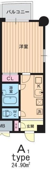 京都府京都市左京区下鴨前萩町(マンション)の賃貸物件の間取り
