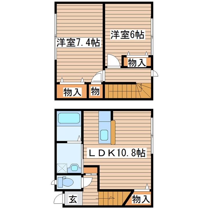 宮城県仙台市青葉区小松島新堤(一戸建)の賃貸物件の間取り