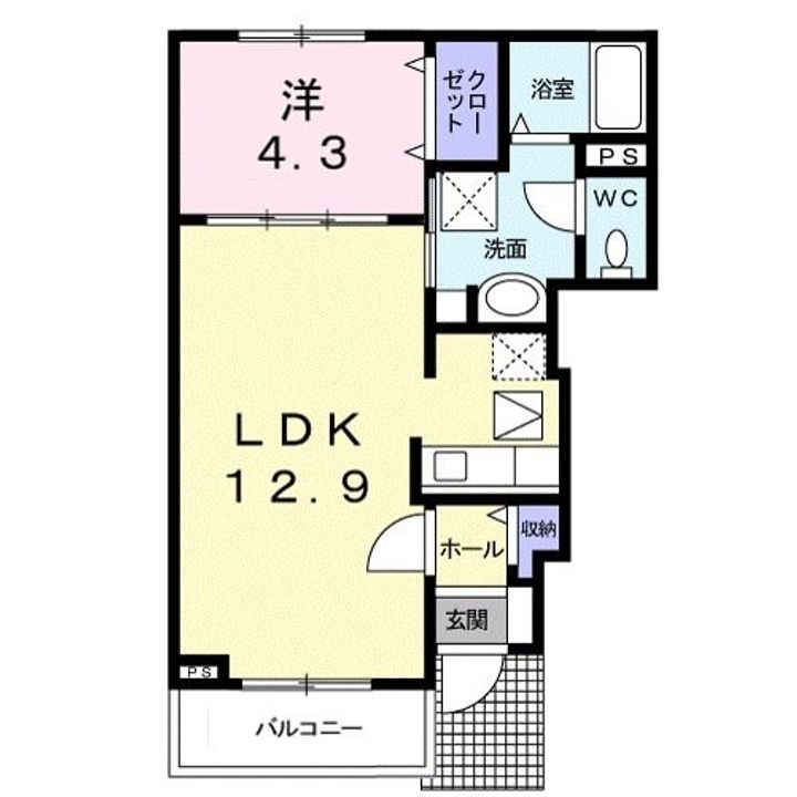 滋賀県栗東市小柿10(アパート)の賃貸物件の間取り