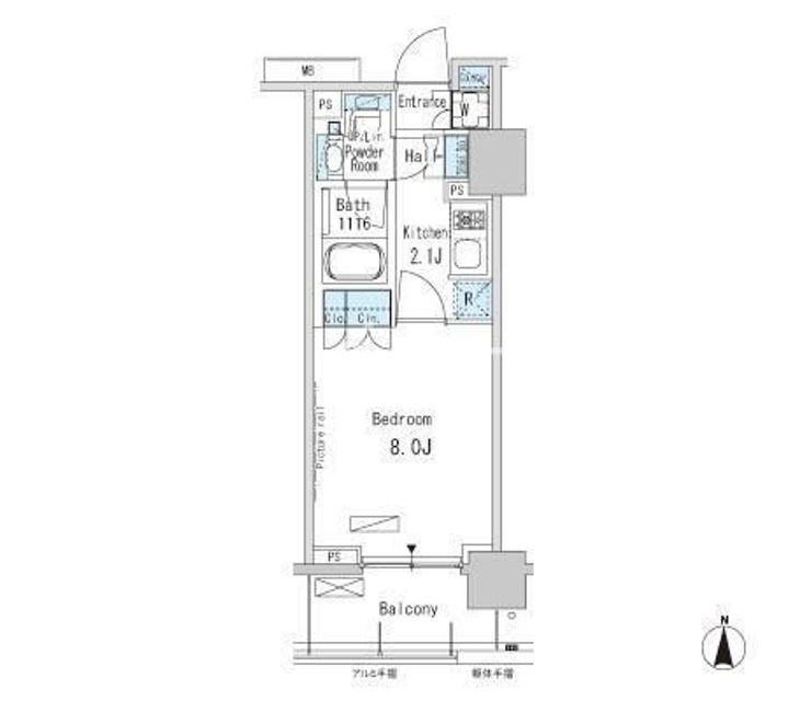 東京都大田区西蒲田8(マンション)の賃貸物件の間取り