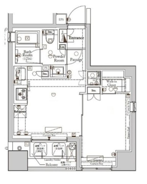東京都千代田区神田富山町(マンション)の賃貸物件の間取り
