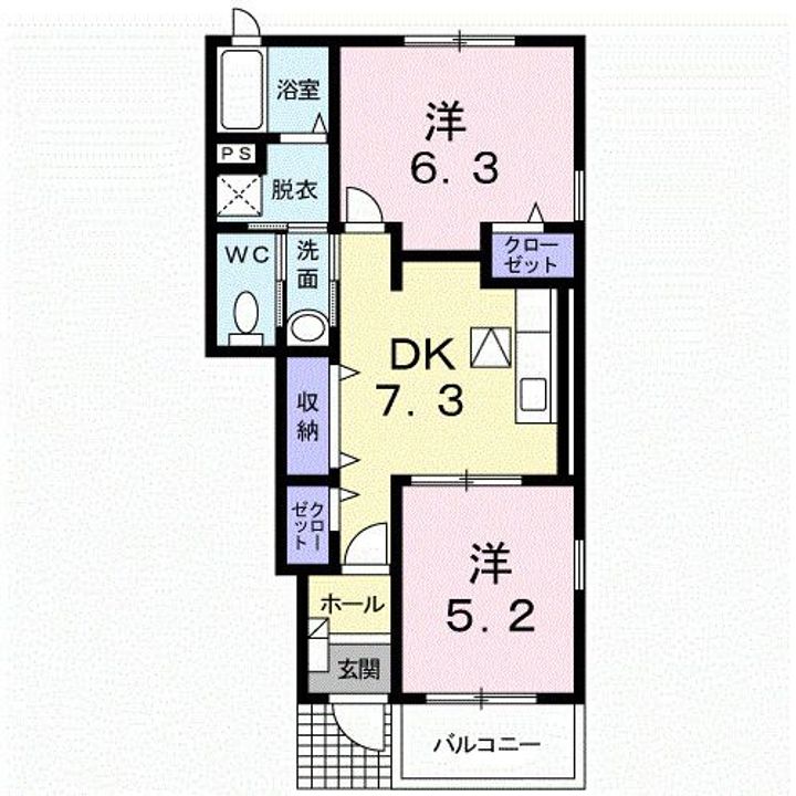 ウエスト マウンテン Aの間取り