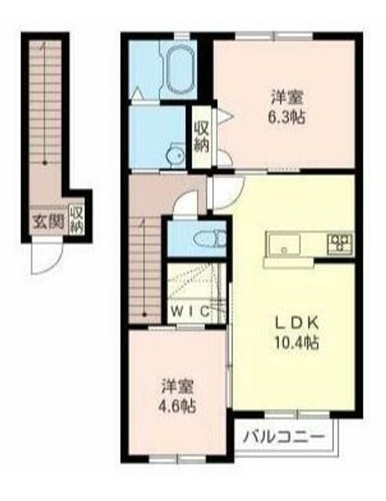 群馬県前橋市江田町(アパート)の賃貸物件の間取り