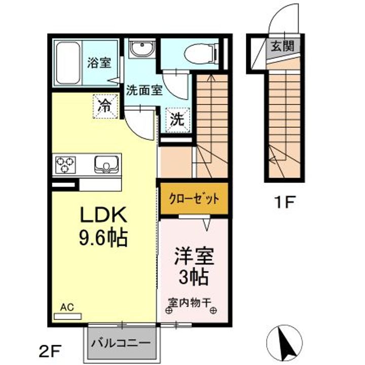 福島県福島市蓬莱町3(アパート)の賃貸物件の間取り