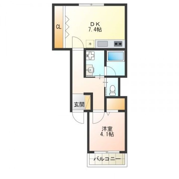 静岡県藤枝市青葉町3(アパート)の賃貸物件の間取り