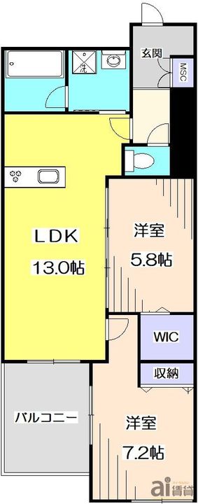 東京都練馬区土支田2(マンション)の賃貸物件の間取り