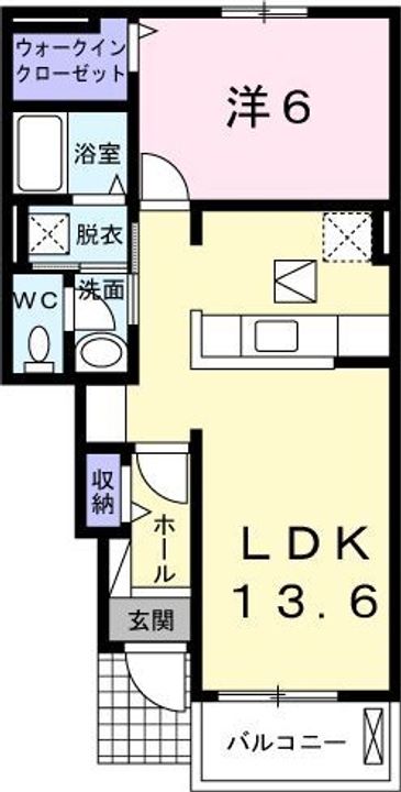 シャン トロワ Aの間取り