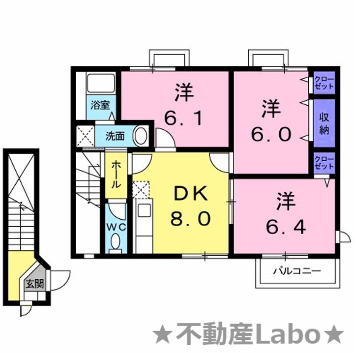 徳島県三好郡東みよし町加茂(アパート)の賃貸物件の間取り