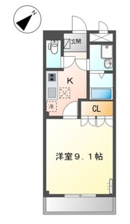 広島県福山市水呑町三新田1(アパート)の賃貸物件の間取り