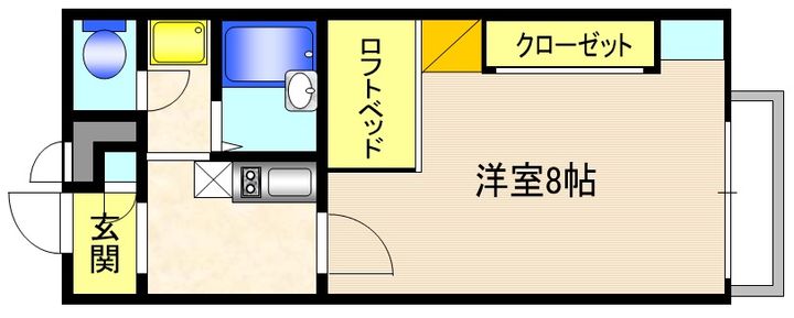 岡山県津山市上河原(アパート)の賃貸物件の間取り