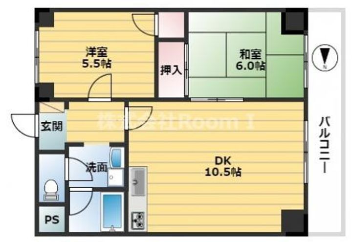 第五双基マンションの間取り