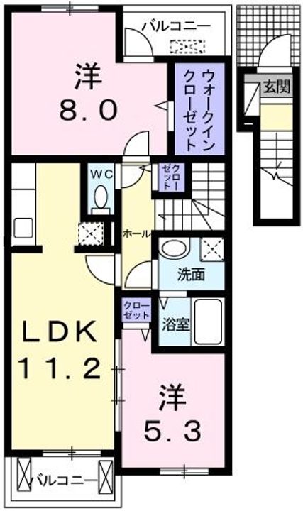 広島県広島市安佐北区可部南1(アパート)の賃貸物件の間取り