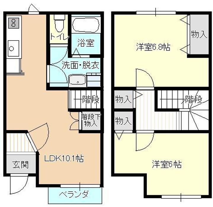 山形県山形市鉄砲町1(アパート)の賃貸物件の間取り