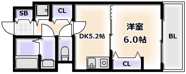 大阪府大阪市住吉区我孫子東2(マンション)の賃貸物件の間取り
