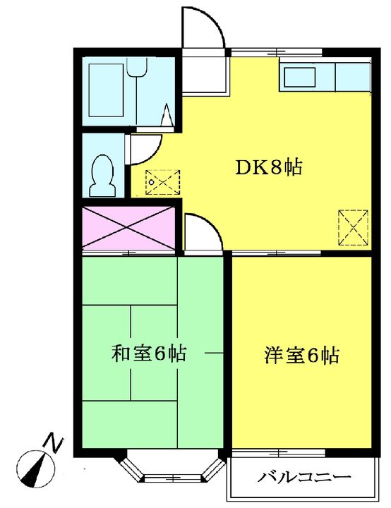 埼玉県川越市稲荷町(アパート)の賃貸物件の間取り