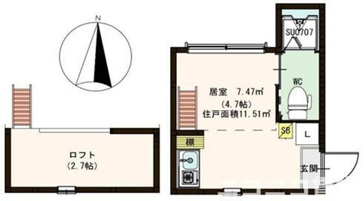 東京都江東区亀戸5(アパート)の賃貸物件の間取り