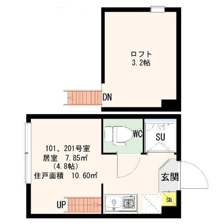 東京都中野区中央3(アパート)の賃貸物件の間取り