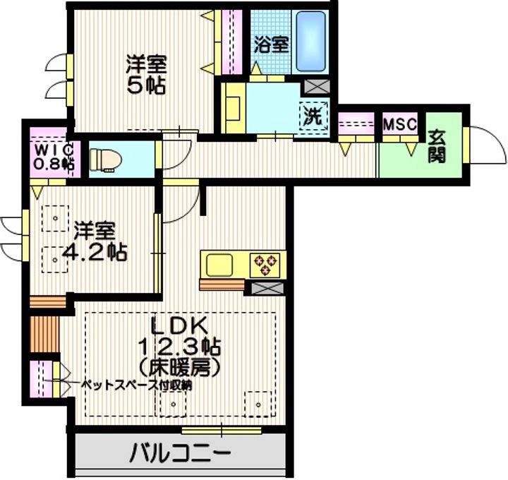 TRISQUARE北糀谷(トライスクエアキタコウジヤ)の間取り