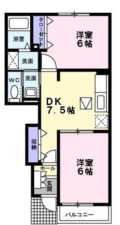 アパルトマンスタシオンAの間取り