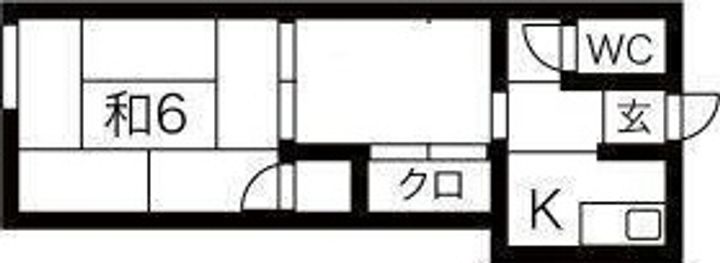 大阪府大阪市城東区諏訪1(アパート)の賃貸物件の間取り