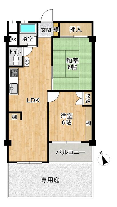南千里第2コーポラスB棟の間取り