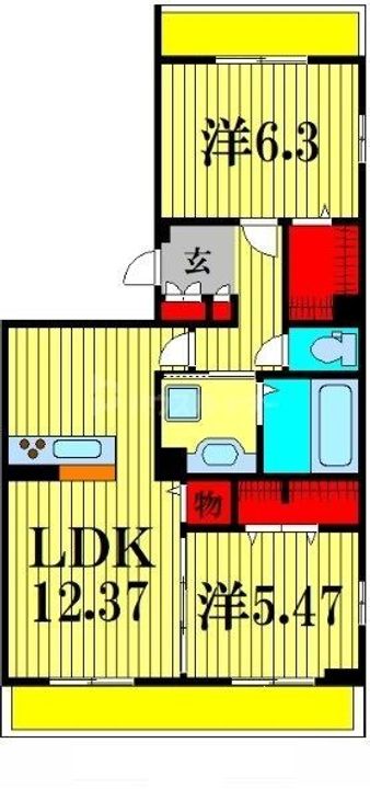 東京都葛飾区東水元2(アパート)の賃貸物件の間取り