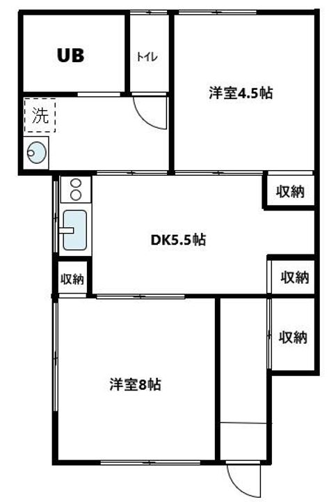 矢吹ハイツの間取り