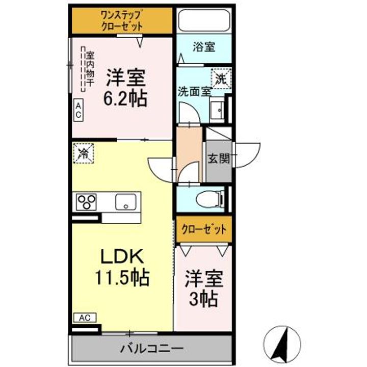 広島県福山市昭和町(アパート)の賃貸物件の間取り