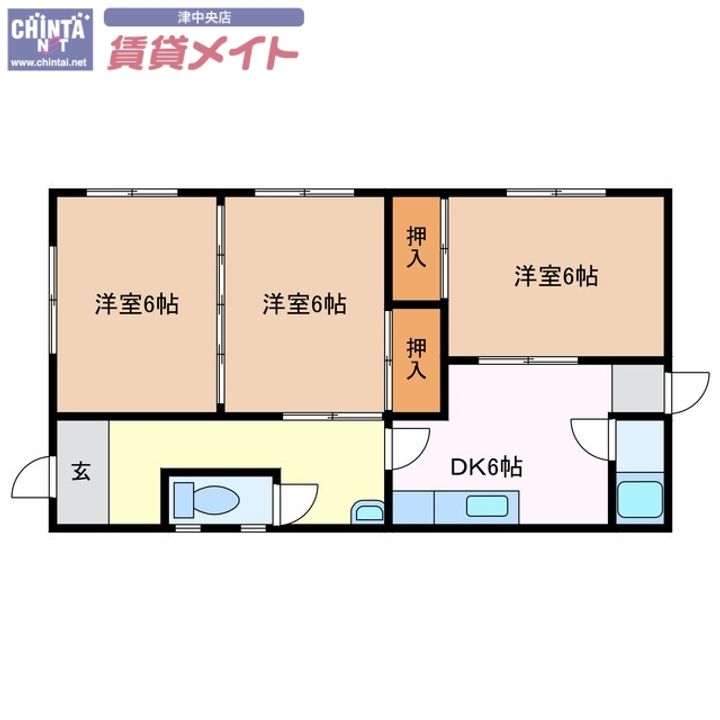 三重県津市八幡町津(一戸建)の賃貸物件の間取り