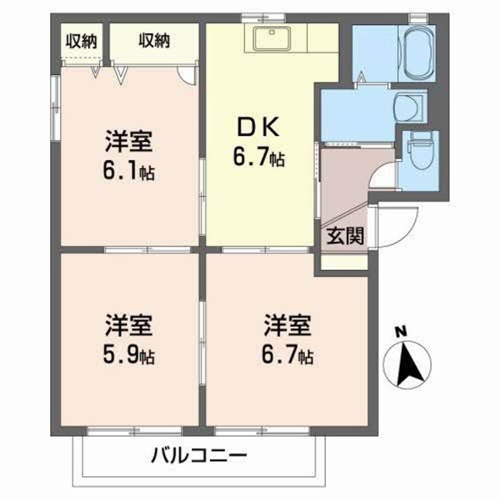 クレアールBの間取り
