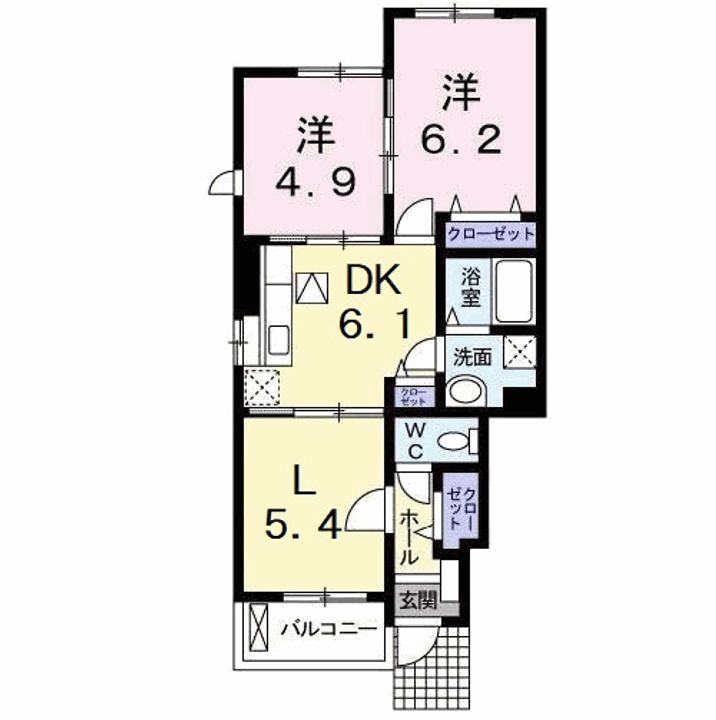徳島県阿南市見能林町東野(アパート)の賃貸物件の間取り