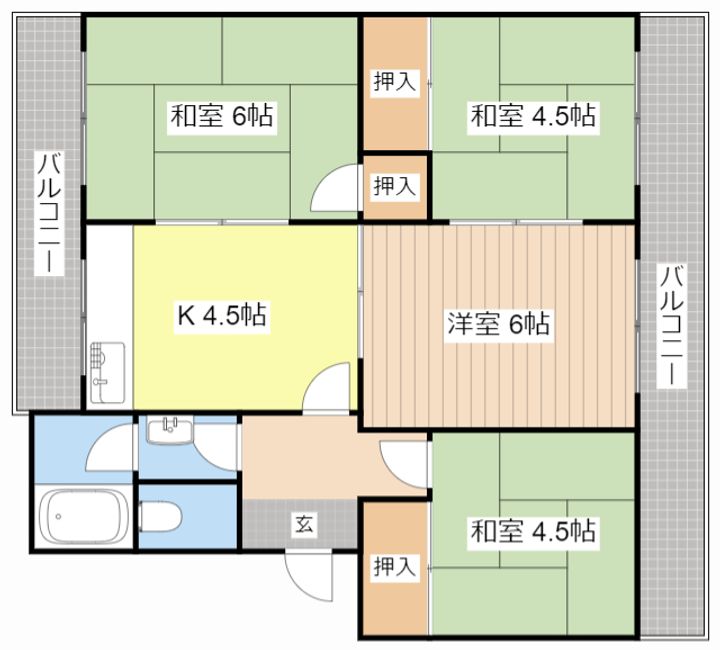 滋賀県彦根市平田町(マンション)の賃貸物件の間取り