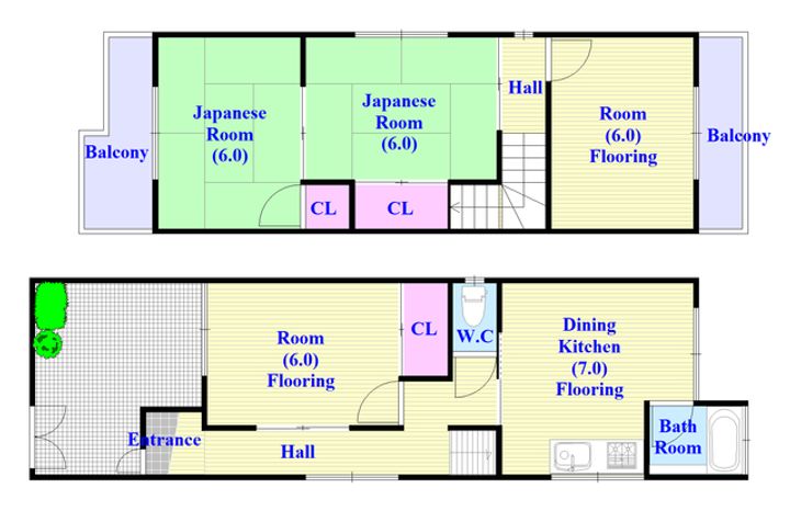 大阪府大東市中垣内3(一戸建)の賃貸物件の間取り