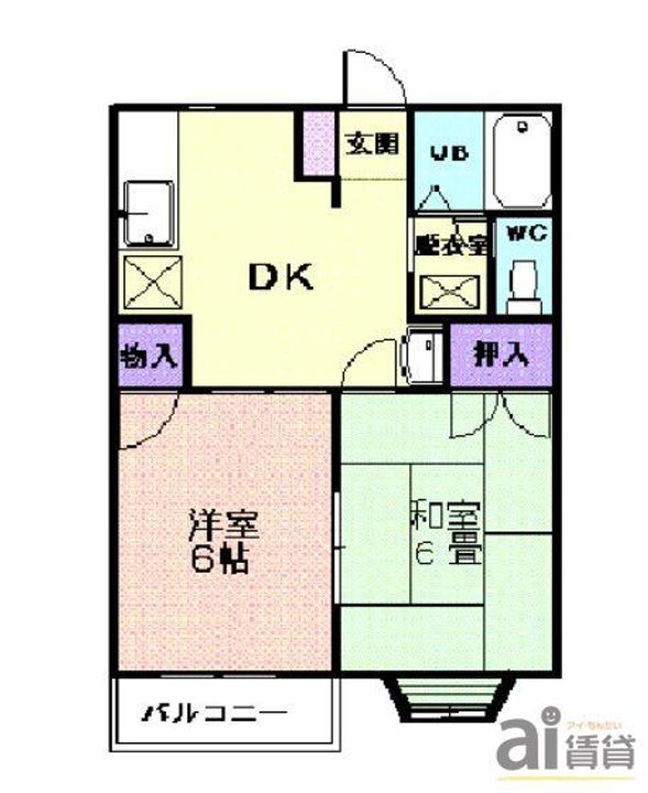 埼玉県川越市藤原町(アパート)の賃貸物件の間取り