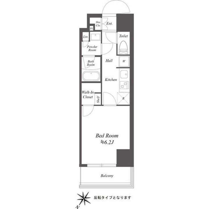 東京都台東区千束3の賃貸マンションの間取り