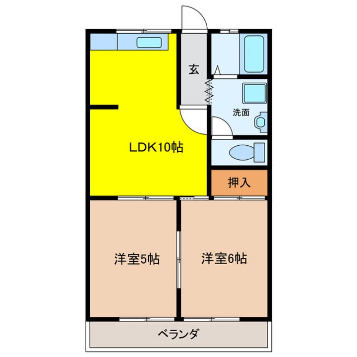 岐阜県大垣市中野町2(アパート)の賃貸物件の間取り