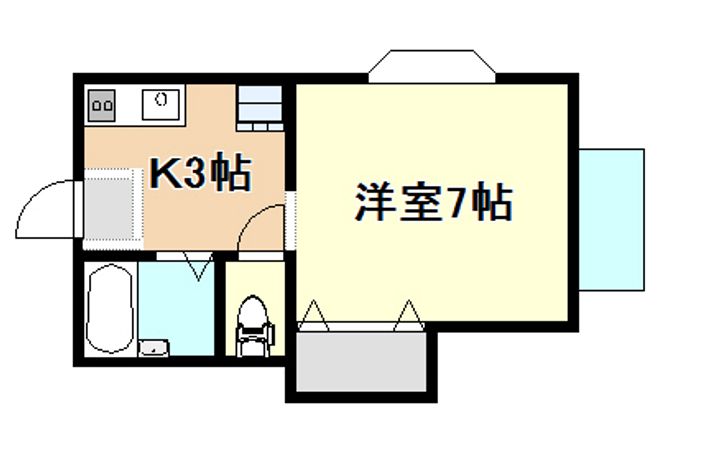 岡山県岡山市中区国富3(アパート)の賃貸物件の間取り