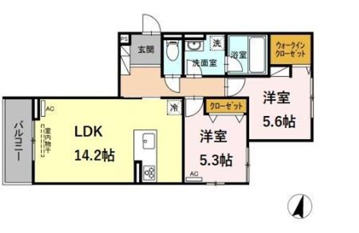 鹿児島県鹿児島市西陵7(アパート)の賃貸物件の間取り
