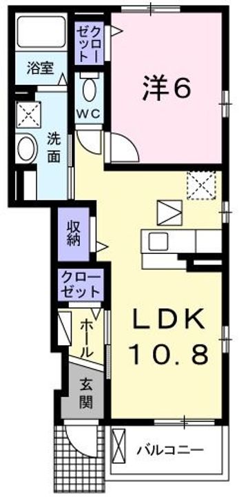 埼玉県川越市大字小室(アパート)の賃貸物件の間取り