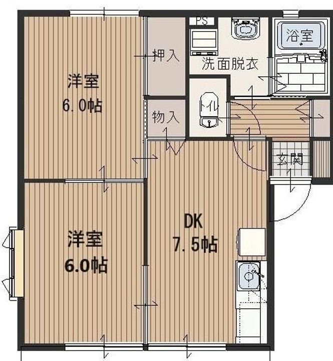 埼玉県入間市扇台6(アパート)の賃貸物件の間取り