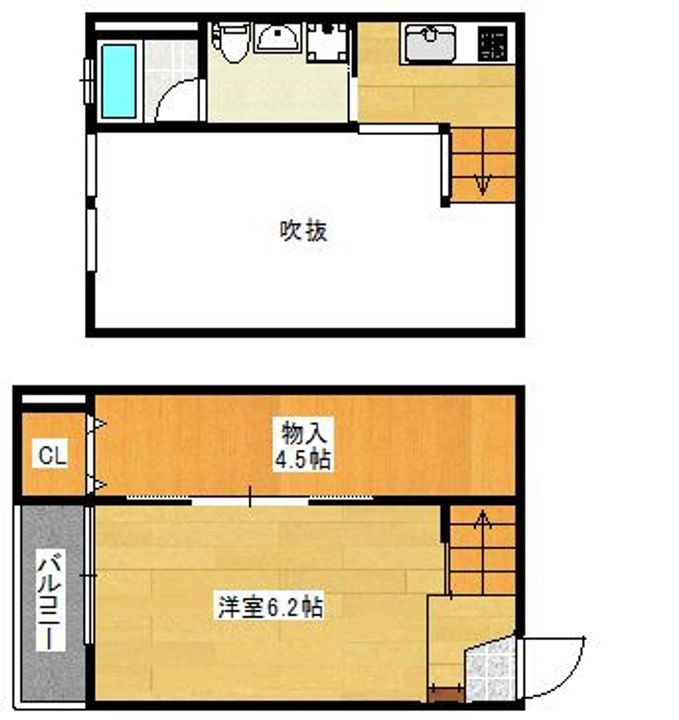福岡県久留米市白山町(アパート)の賃貸物件の間取り