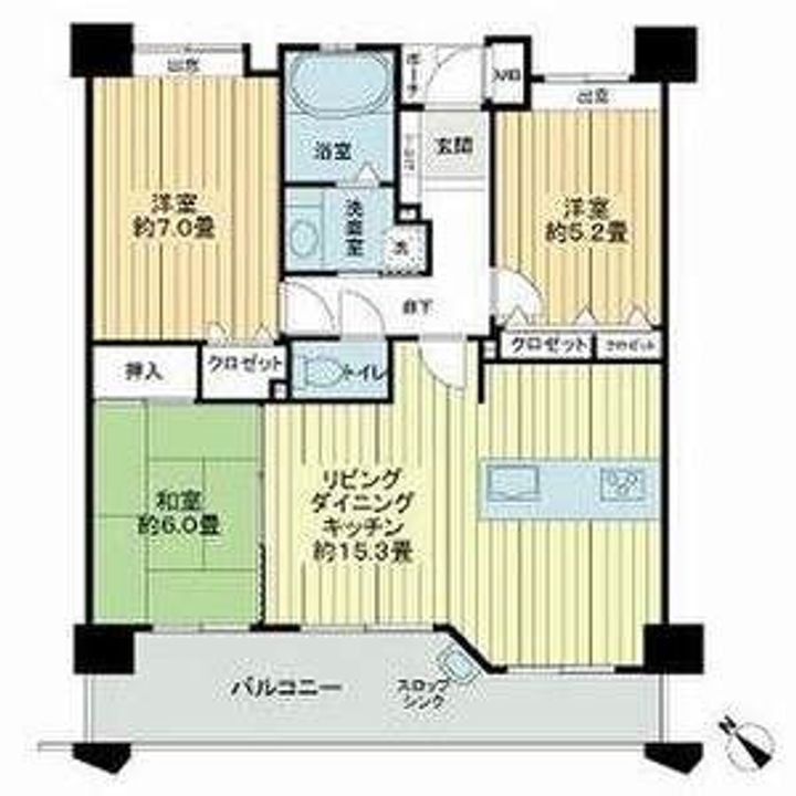 福岡県福岡市博多区東那珂1(マンション)の賃貸物件の間取り