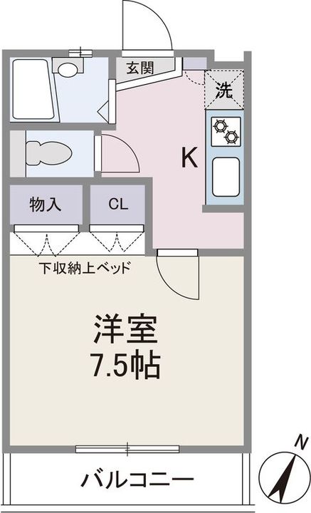 福岡県福岡市中央区渡辺通5(アパート)の賃貸物件の間取り