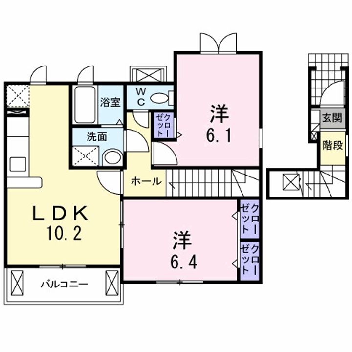 徳島県阿南市津乃峰町東分(アパート)の賃貸物件の間取り