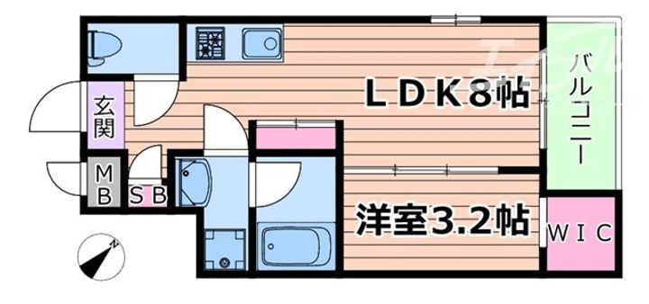 大阪府吹田市内本町3(アパート)の賃貸物件の間取り