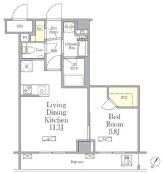 東京都世田谷区池尻3(マンション)の賃貸物件の間取り