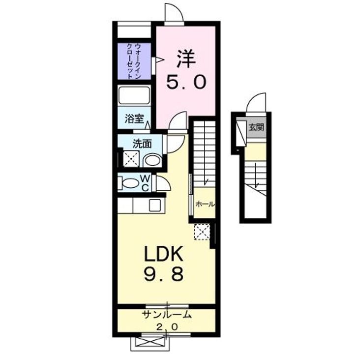 新潟県新潟市東区本所2(アパート)の賃貸物件の間取り