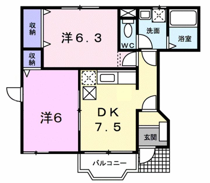メゾン アルカンシェルBの間取り